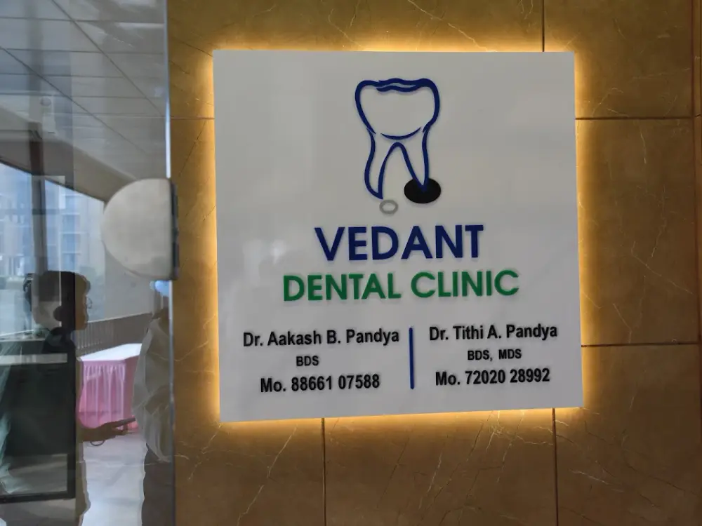 VEDANT DENTAL CLINIC Dr. Aakash B. Pandya Dr.Tithi Vaid Pandya, Bopal, Ahmedabad