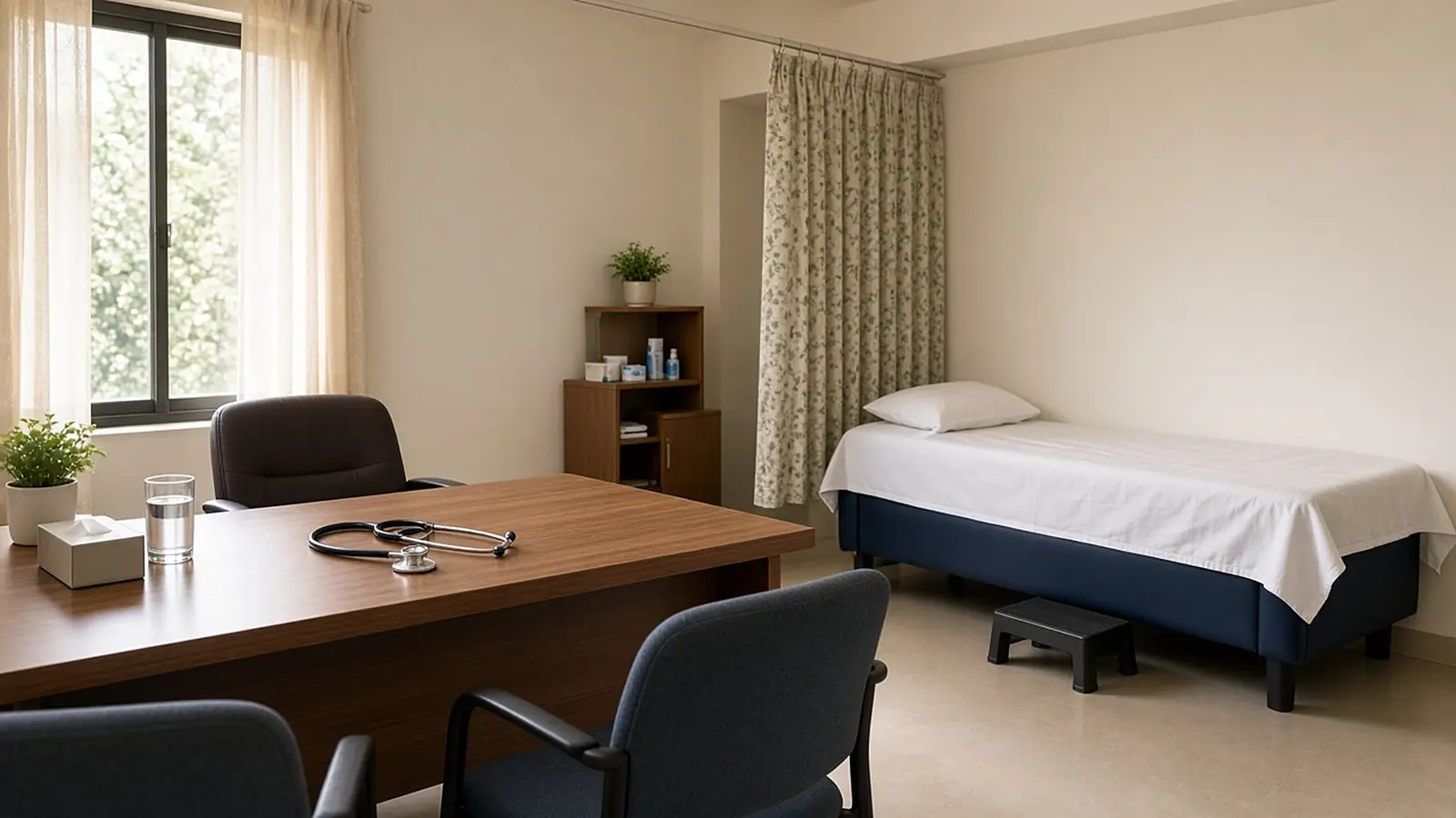 A doctor's consultation room in India