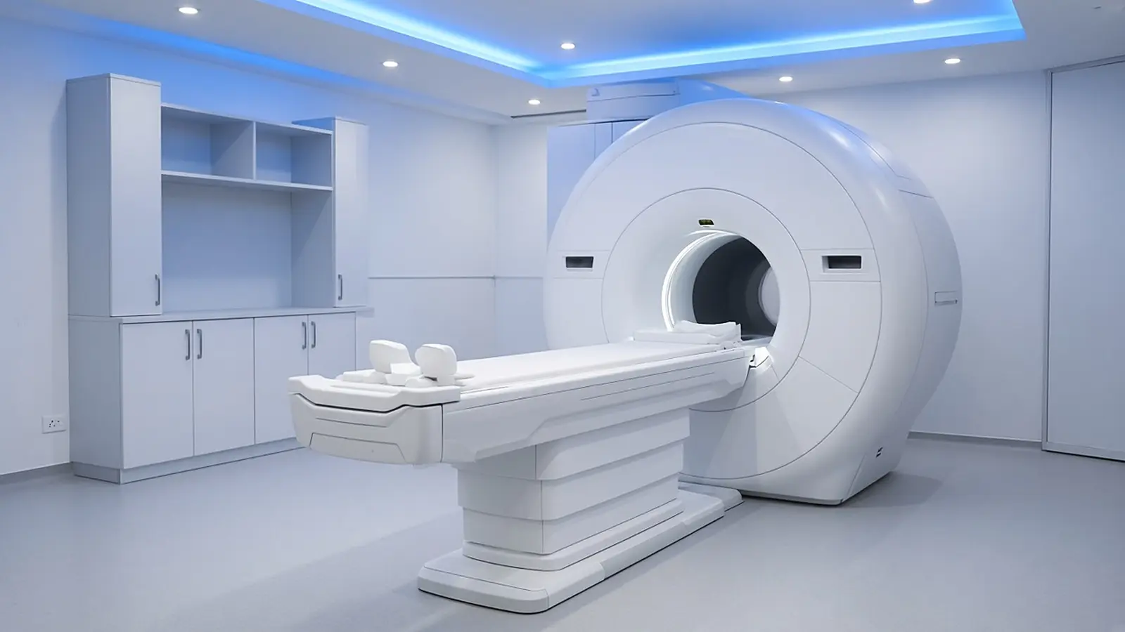 MRI scanner room in an Indian diagnostic centre